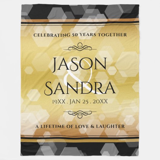 Eleganter 50. Geburtstag der Goldenen Hochzeit Fleecedecke (Vorderseite)