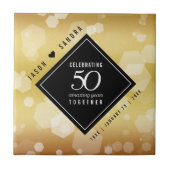 Eleganter 50. Geburtstag der Goldenen Hochzeit Fliese (Vorderseite)