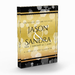 Eleganter 50. Geburtstag der Goldenen Hochzeit Fotoblock