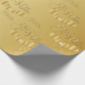 Eleganter 50. Geburtstag der Goldenen Hochzeit Geschenkpapier (Ecke)