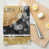 Eleganter 50. Geburtstag der Goldenen Hochzeit Geschirrtuch (Viertel Falte)