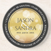 Eleganter 50. Geburtstag der Goldenen Hochzeit Getränkeuntersetzer (Vorne)