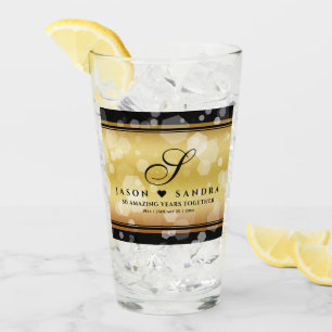 Eleganter 50. Geburtstag der Goldenen Hochzeit Glas