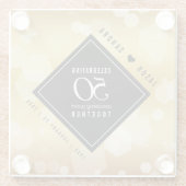 Eleganter 50. Geburtstag der Goldenen Hochzeit Glasuntersetzer (Rückseite)