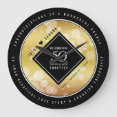 Eleganter 50. Geburtstag der Goldenen Hochzeit Große Wanduhr (Vorderseite)