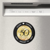 Eleganter 50. Geburtstag der Goldenen Hochzeit Magnet (In Situ (Geschirrspüler))