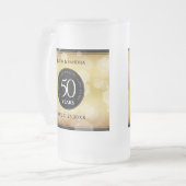 Eleganter 50. Geburtstag der Goldenen Hochzeit Mattglas Bierglas (Vorderseite Links)