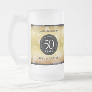 Eleganter 50. Geburtstag der Goldenen Hochzeit Mattglas Bierglas