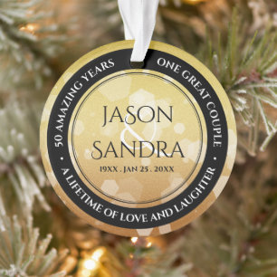 Eleganter 50. Geburtstag der Goldenen Hochzeit Ornament