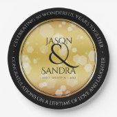 Eleganter 50. Geburtstag der Goldenen Hochzeit Pappteller (Vorderseite)