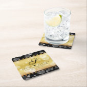 Eleganter 50. Geburtstag der Goldenen Hochzeit Rechteckiger Pappuntersetzer (Vor Ort)