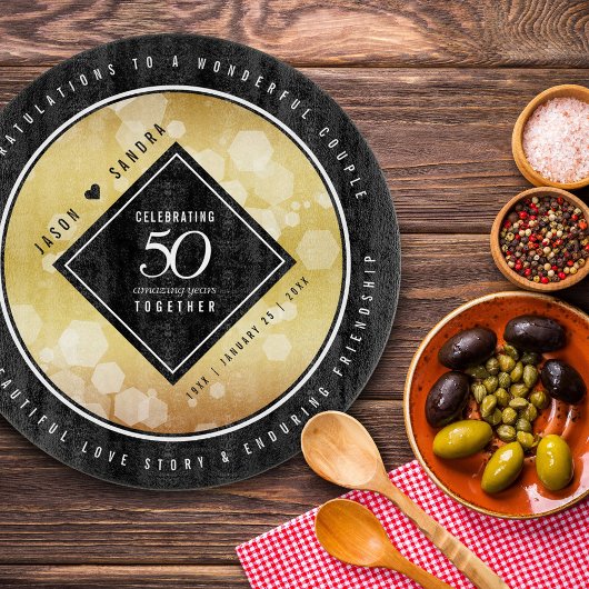 Eleganter 50. Geburtstag der Goldenen Hochzeit Schneidebrett