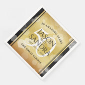 Eleganter 50. Geburtstag der Goldenen Hochzeit Serviette (Ecke)