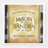 Eleganter 50. Geburtstag der Goldenen Hochzeit Serviette (Vorderseite)