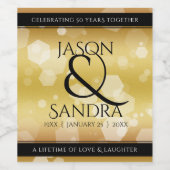 Eleganter 50. Geburtstag der Goldenen Hochzeit Weinetikett (Einzelnes Label)