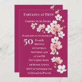 Eleganter 50. Geburtstag Einladung für Frauen (Vorne/Hinten)