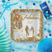 Eleganter 50. Geburtstag Pappteller (Party)