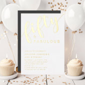 Eleganter 50. Geburtstag und vorzüglich Folieneinladung