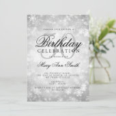 Eleganter 50. Geburtstags-silbernes Einladung (Stehend Vorderseite)