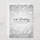 Eleganter 50. Geburtstags-silbernes Einladung (Rückseite)