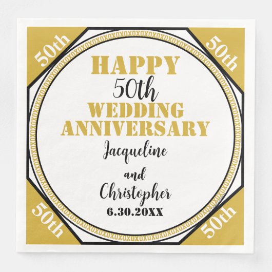 Eleganter 50. Goldjubiläum Serviette (Vorderseite)