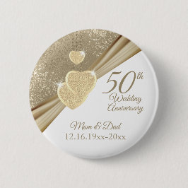 Eleganter 50. Hochzeitstag Button