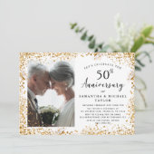 Eleganter 50. Hochzeitstag Einladung (Stehend Vorderseite)