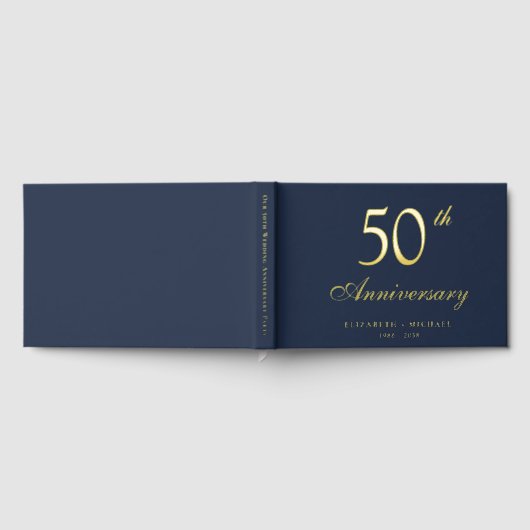 Eleganter 50. Hochzeitstag Gästebuch (Voll)