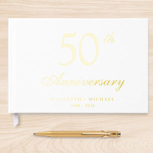 Eleganter 50. Hochzeitstag Gästebuch