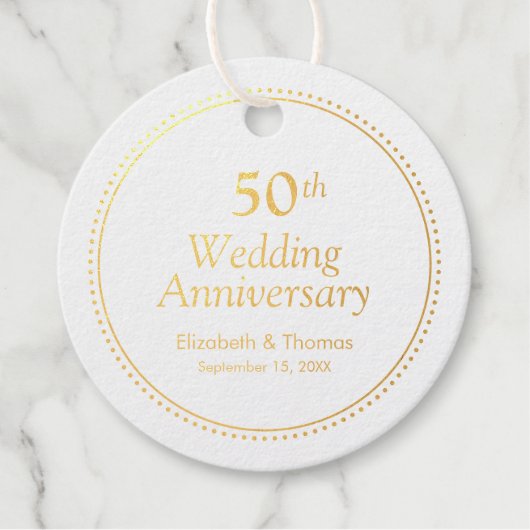 Eleganter 50. Hochzeitstag Geschenkanhänger (Vorderseite)