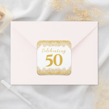 Eleganter 50. Hochzeitstag Imitats Gold Glitzer