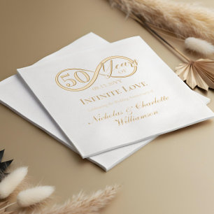 Eleganter 50. Hochzeitstag Meilenstein Unendliche  Servietten Mit Folie