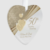 Eleganter 50. Hochzeitstag Ornament (Vorderseite)
