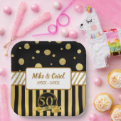 Eleganter 50. Hochzeitstag Pappteller (Party)