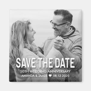 Eleganter 50. Hochzeitstag Save the Date Magnet