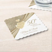 Eleganter 50. Hochzeitstag Untersetzer (angewinkelt)