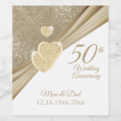 Eleganter 50. Hochzeitstag Weinetikett (Einzelnes Label)