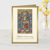 Eleganter 50. Jubiläum Ordination Priester Jesus C Karte (Gelbe Blume)