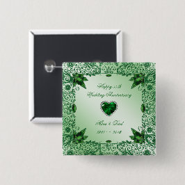 Eleganter 55. Hochzeitstag-quadratischer Knopf Button