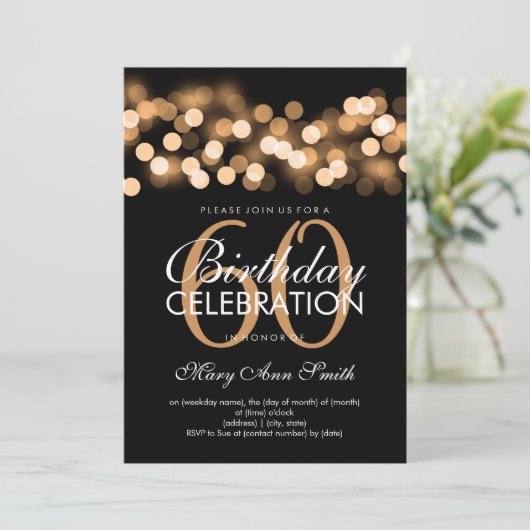 Eleganter 60. einladung (Stehend Vorderseite)