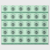 Eleganter 60. Geburtstag Grüner Glitzer mit Streif Geschenkpapier (Flach)