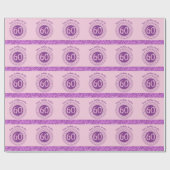 Eleganter 60. Geburtstag Rosa Glitzer mit Streifen Geschenkpapier (Flach)