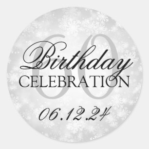 Eleganter 60. Geburtstags-silbernes Runder Aufkleber