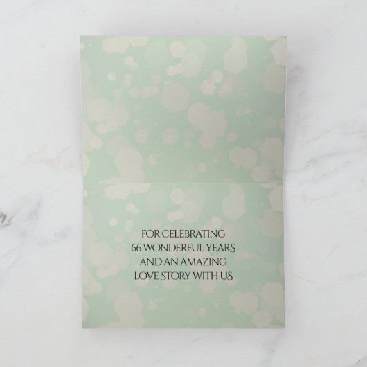 Eleganter 66. Geburtstag der Titanite Dankeskarte (Innenseite)