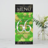 Eleganter 66. Geburtstag der Titanite Menükarte (Stehend Vorderseite)
