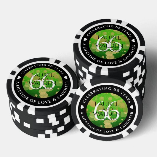 Eleganter 66. Geburtstag der Titanite Pokerchips (Stapel)