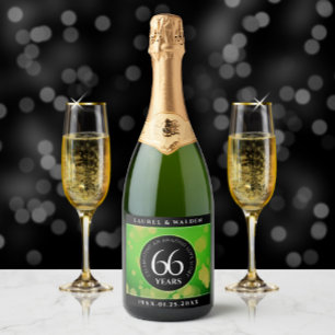 Eleganter 66. Geburtstag der Titanite Schaumweinetikett