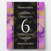 Eleganter 6. Amethyst-Hochzeitstag Fotoplatte (Vorderseite)