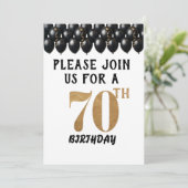 Eleganter 70. Geburtstag Einladung (Stehend Vorderseite)