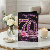 Eleganter 70. Geburtstag Gold Lila Amethyst-Rose 